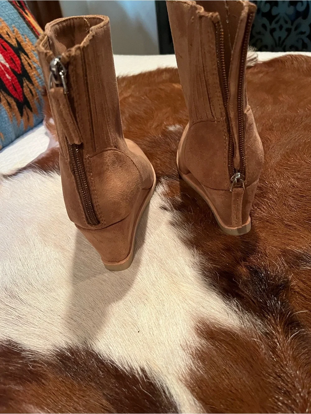 Dolce Vita Cognac Suede Ankle Booties
